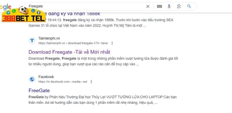 Vào Google gõ Freegate